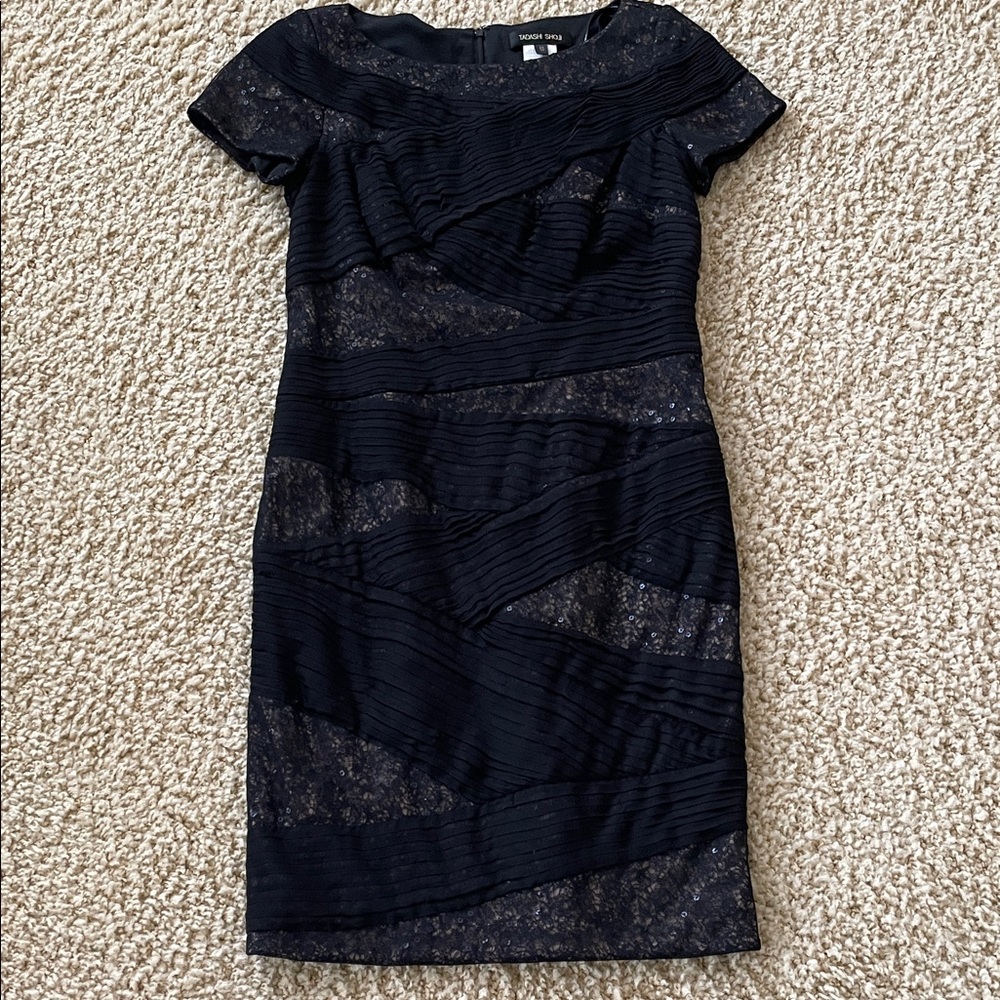 Tadashi Shoji black sheath dress size 10